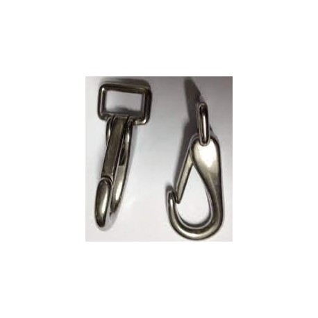Mousquetons de guide inox 66x25 mm