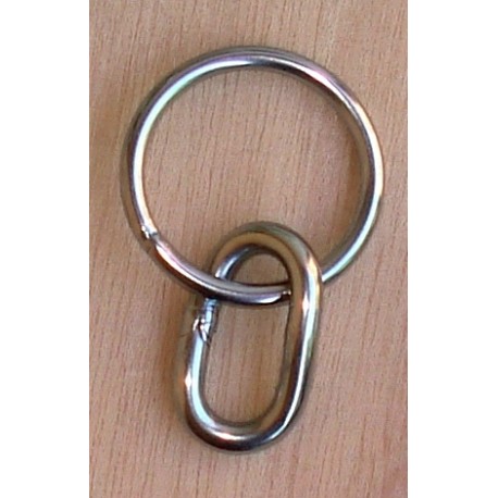 Anneau inox à maillon torsé pour attelle