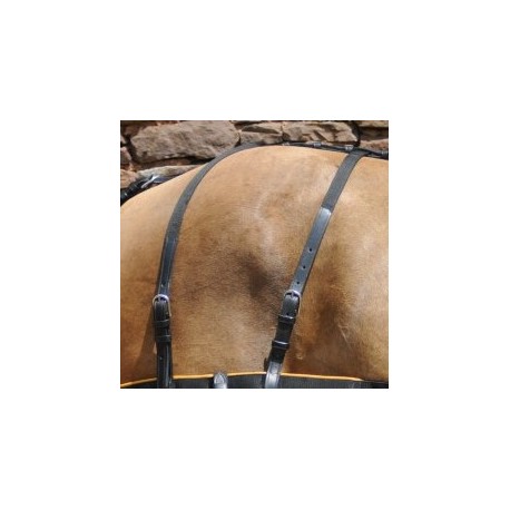 fesse Barre de fesse cuir et nylon pour harnais sellerie du meneur