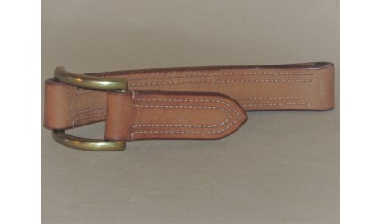 Adaptateur de palonnier bois cuir naturel boucle jaune pour mousqueton