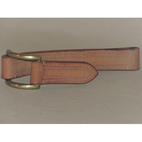 Adaptateur de palonnier bois cuir naturel boucle jaune pour mousqueton