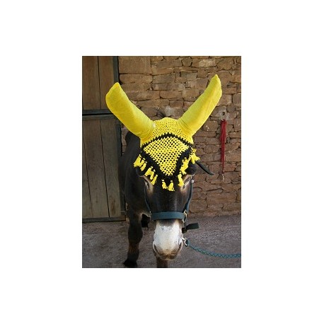 Bonnet de chasse anti mouche coton pour âne