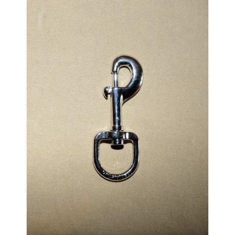 Mousqueton de longe nickelé 90 mm