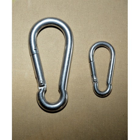 Mousqueton de pompier inox à vis 100 et 80 mm