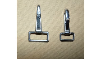 Mousquetons sur sangle inox 35 mm x 9 cm et 25 mm x 8 cm