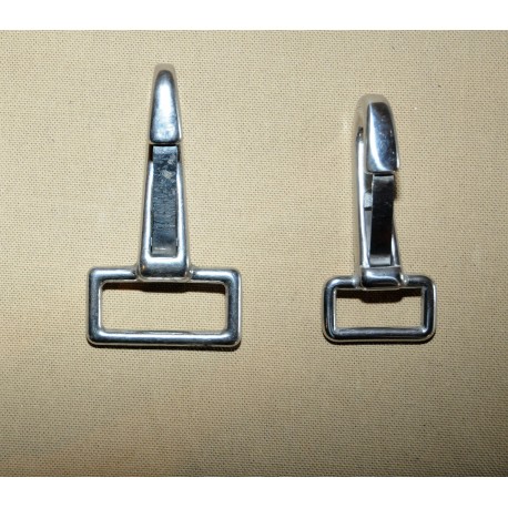 Mousquetons sur sangle inox 35 mm x 9 cm et 25 mm x 8 cm