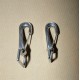 Mousquetons sur sangle inox 35 mm x 9 cm et 25 mm x 8 cm